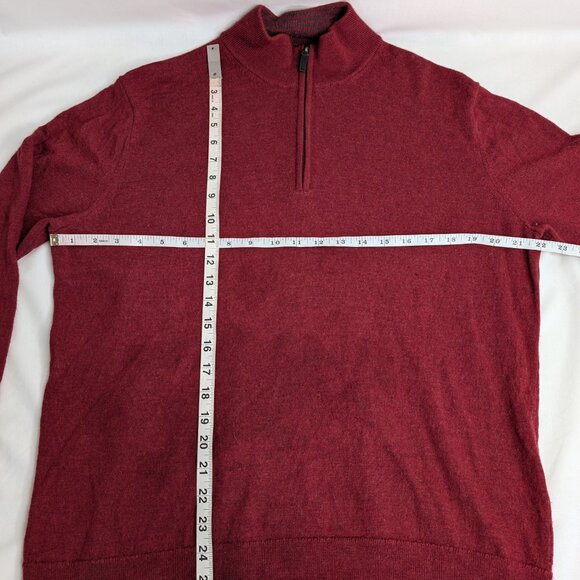 UNTUCKit Men's Heathered Red 1/4 Zip (100% Merino Wool), Size X-Large - Picture 5 of 8
